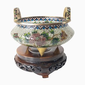 Mid-Century Chinese Plique-a-Jour Cloisonne Enamel Censer
