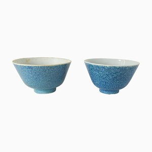 Bols Antiques en Bleu d'Oeuf Robins, Chine, Set de 2