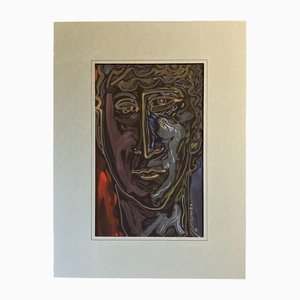 EJ Hartmann, Abstraktes Portrait, 1990er, Farbe auf Papier