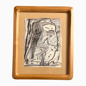 Dancing Figure, 1970s, uvre d'art sur Papier, Encadré