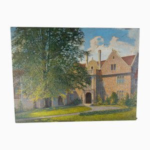 Ilustración arquitectónica de Ward Manor en Bard College, 1938, óleo sobre lienzo