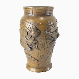 Japanese Cast Bronze Vase