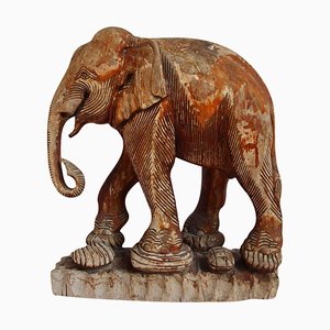 Antique Thai Wooden Elephant