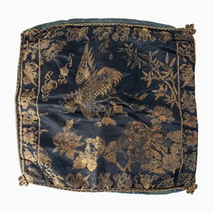 Funda de almohada antigua japonesa con bordado de seda