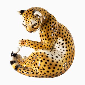 Antique Italian Ceramic Cheetah Figure from Scully & Scully