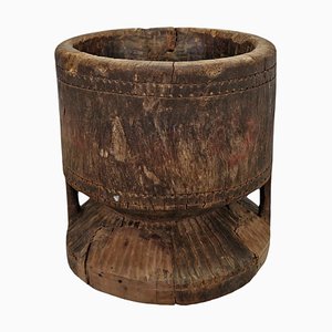 Indian Wood Pestle Pot, 1920s