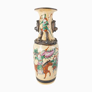 Antique Chinese Chinoiserie Famille Verte Vase