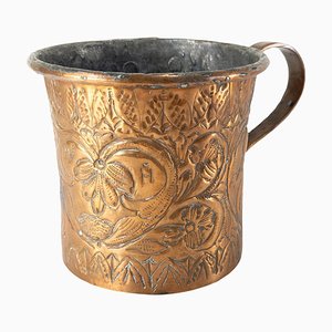 18th Century Engraved Copper Washing Mug Cup