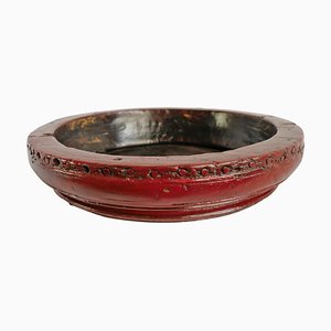 Early 20th Century Javanese Tambourine Wood Bowl