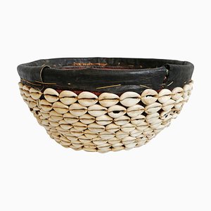 Vintage Cowry Shell Basket