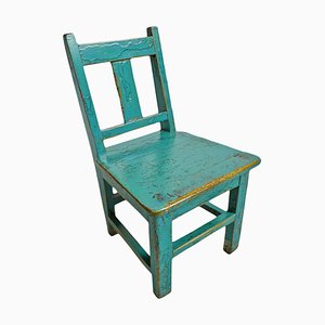 Chaise d'Enfant Vintage Bleu Turquoise