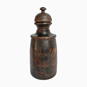 Vintage Wood Food Jar, Nepal