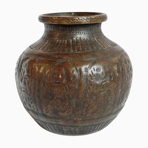 Vintage Nepal Ritual Vase aus Bronze