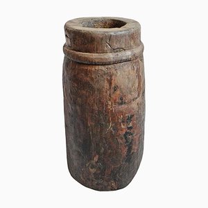 Antique Indian Wood Butter Pot