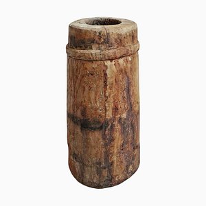 Antique Indian Wood Butter Pot