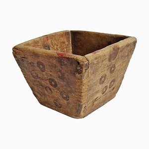 Caja medidora china vintage de madera para arroz