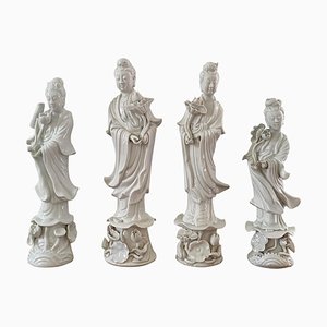 Vintage Blanc De Chine Figuren, Mitte des 20. Jahrhunderts, 4er Set