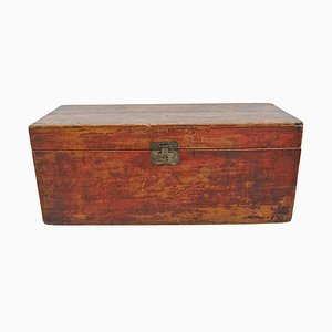Caja de madera de Mongolia vintage