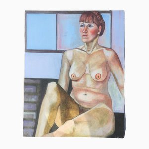 Desnudo femenino, años 70, pintura sobre lienzo