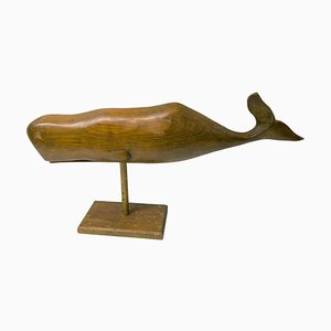 20th Century Carved Wood Decorative Sperm Whale Figure by Creative Carving Inc.
