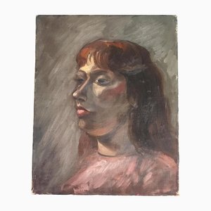 Ritratto femminile modernista, dipinto su tela