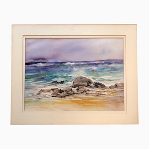 Bermuda Seascape, 1970s, Aquarelle sur Papier, Encadré