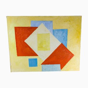 Sara Harris, Geometric Abstract Composition, 20th Century, Oil on Canvas