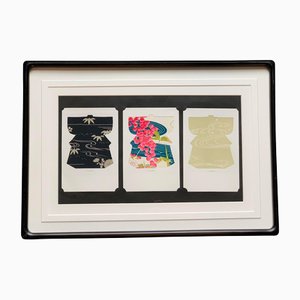 Untitled, 1960s, Fabric on Paper, Framed, Set of 2