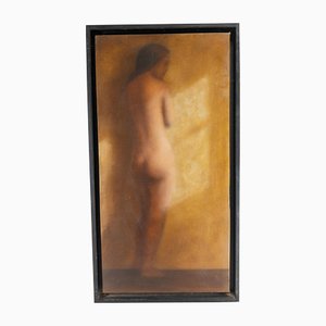 Donna nuda modernista, anni '80, dipinto su tela