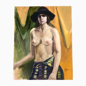 Desnudo femenino, años 70, Paint