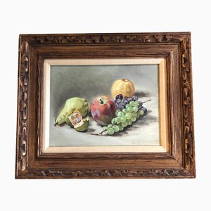 Fruit Still Life, 1960s, Canvas Painting, Framed