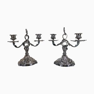 Bougeoirs Anciens en Bronze Blanc, Allemagne, Set de 2