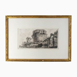 Giovanni Battista Piranesi, Architectural Italian Scene, Copper Plate Engraving, 1748, Framed