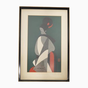 Kiyoshi Saitō, Figure giapponesi, anni '50, Xilografia, Incorniciato