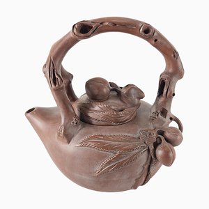 Vintage Chinese Yixing Zisha Clay Peach Teapot