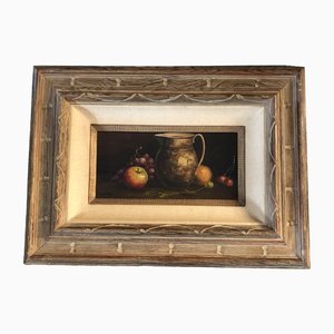 Still Life with Fruit & Pitcher, Painting, 1950s, Framed