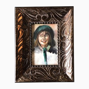 Girl Scout, anni '70, Acquarello su carta, con cornice