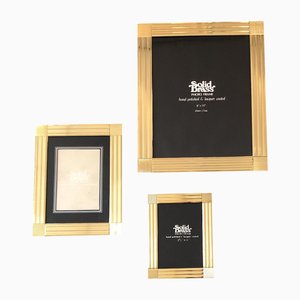 Vintage Brass Photo Frames, Set of 3