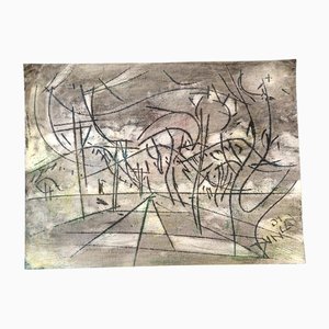 Peter Duncan, Abstract Composition, Encaustic Painting on Paper