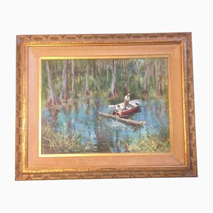 Impressionist Fishing Scene, Painting