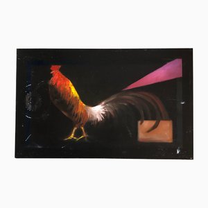 Abstrakter Hahn, 1990er, Gemälde auf Leinwand