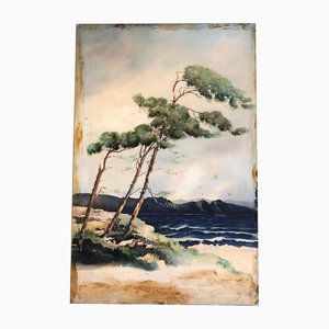 Paysage Marin de Californie, 1920s, Aquarelle sur Papier