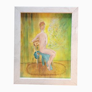 Female Nude, 1970s, Watercolor on Paper