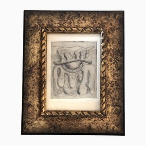 Small Abstract Composition, 1960s, Etching, Framed