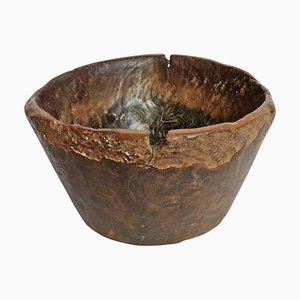 Vintage Rustic Wood Bowl, Nepal