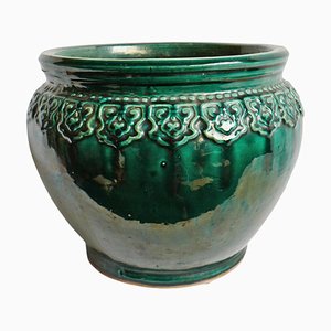 Vaso vintage in ceramica verde Vietnam