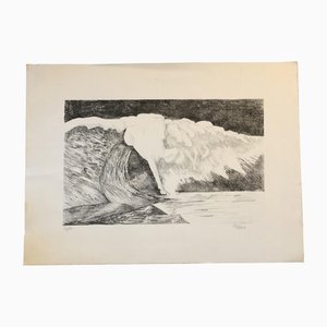 Abstrakte Pferde als Waves Seascape, 1980er, Lithographie auf Papier