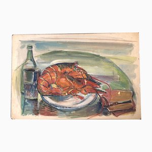 Lobster P.Town Mass., 1949, Watercolor on Paper