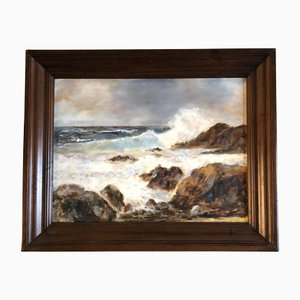 Seascape, 1970s, Painting on Canvas, Framed