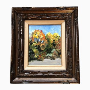 Paisaje de otoño, años 90, Pintura sobre lienzo